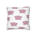 YOU'RE SEEN throw pillowcase | pink text pattern, square pillow cover