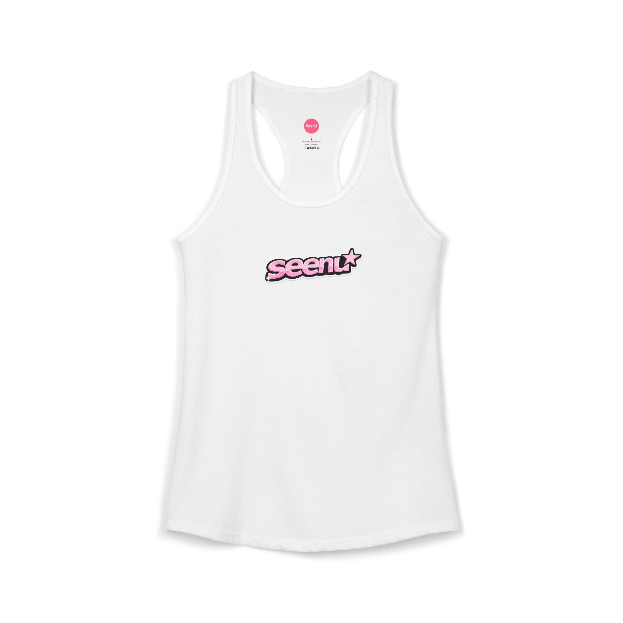 Seenie Pink\White Racerback Tank