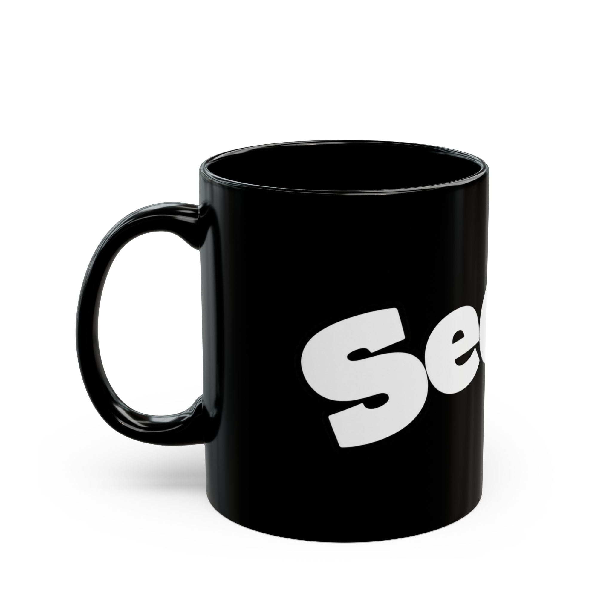 Seenie bold white text on black mug Mug | 11oz or 15oz