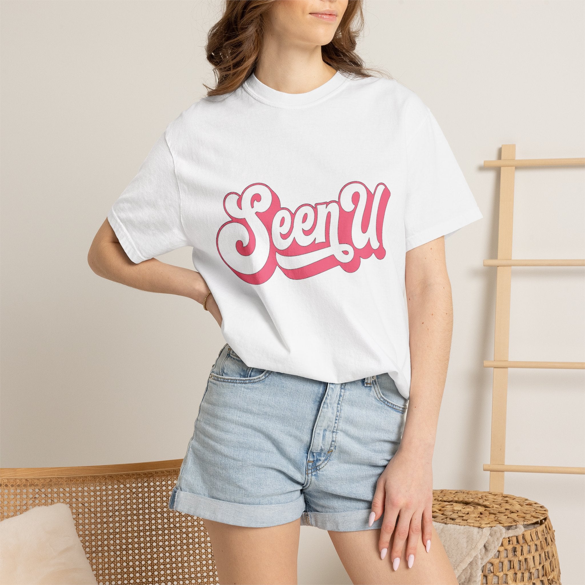 Seen U Pink Graphic T-Shirt