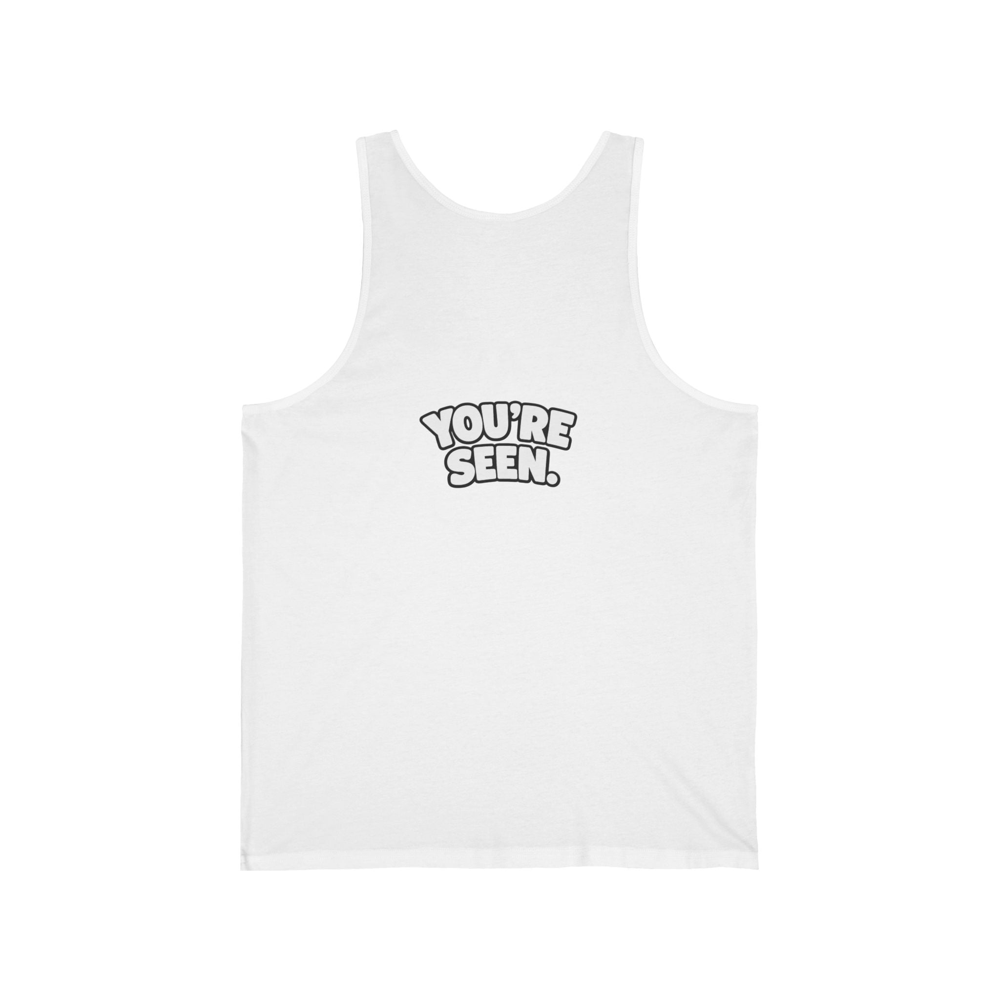 Seenie text graphic Tank | 'You're Seen' retro bubble lettering