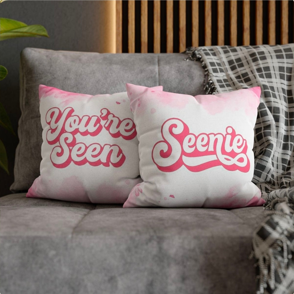 You’re Seen Pink and White Pillow 1ct