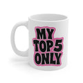 SeenU Mug | Pink text coffee cup