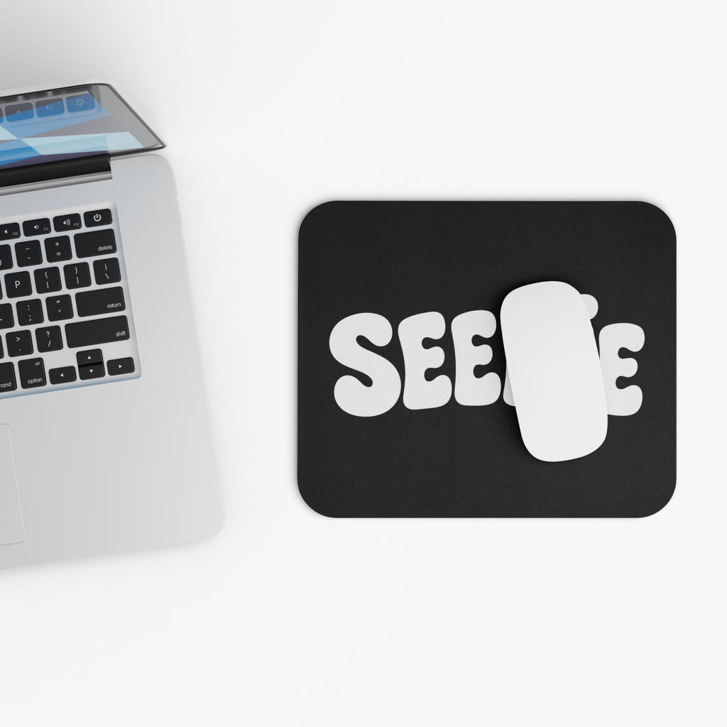 Seenie Mouse Pad | Retro Bubble Letter Desk Mat