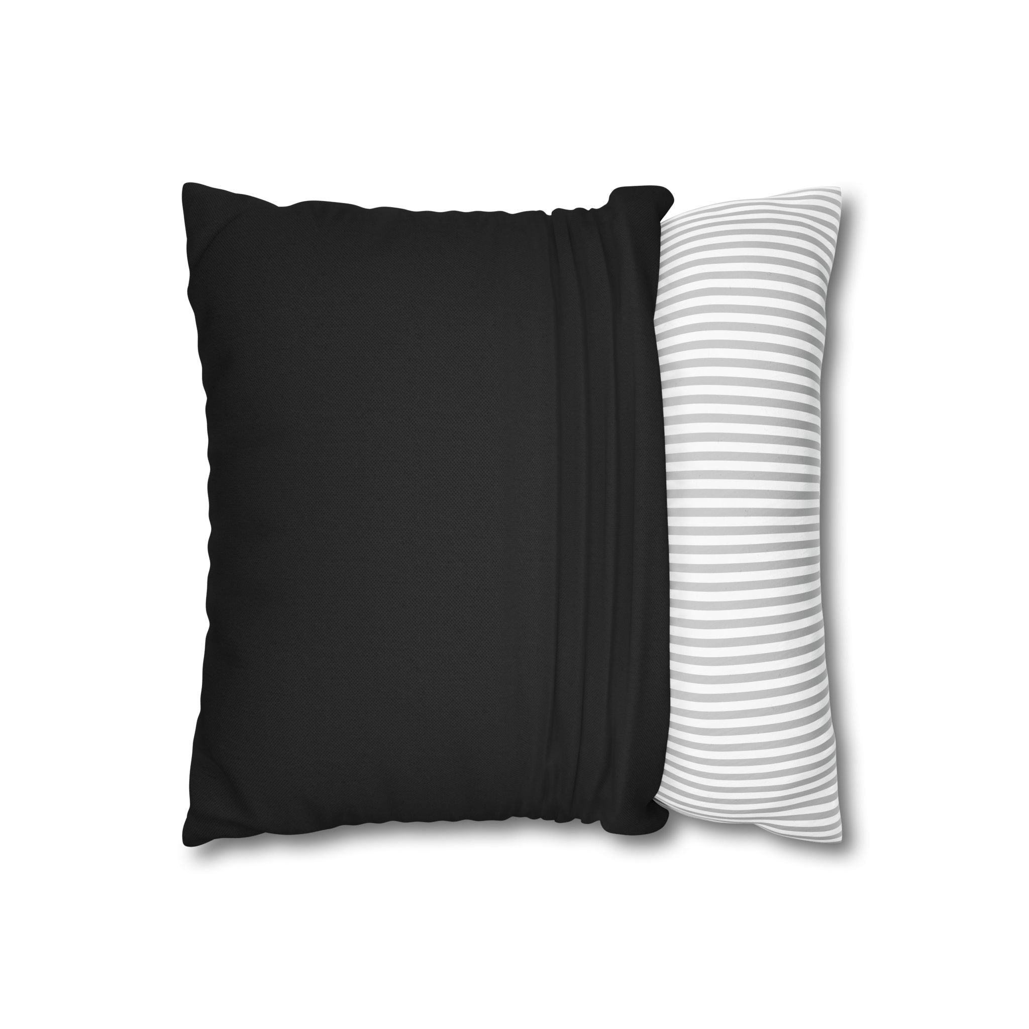 SeenU pink logo pillowcase | black square throw pillow cover