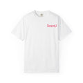 SeenU text tee T-Shirt | minimal pink chest logo