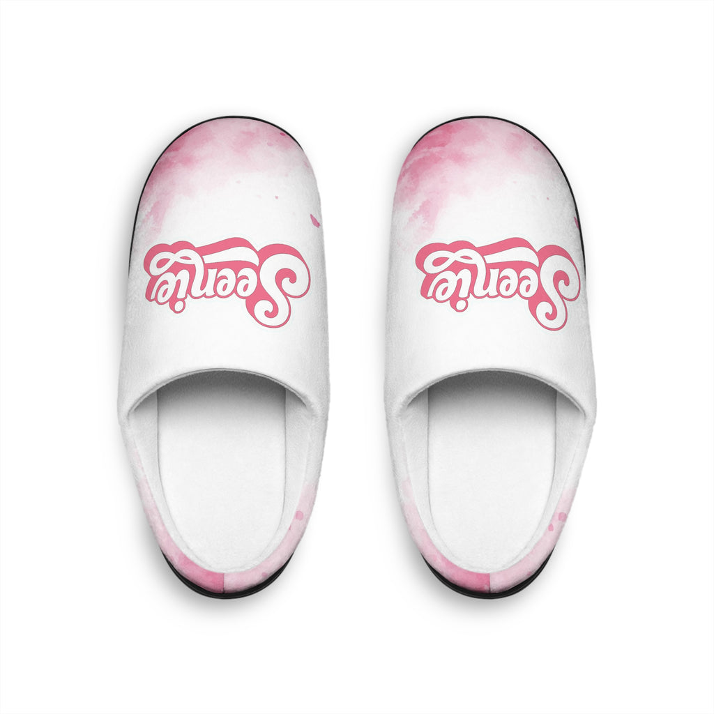 Seenie Slipper Pink and White