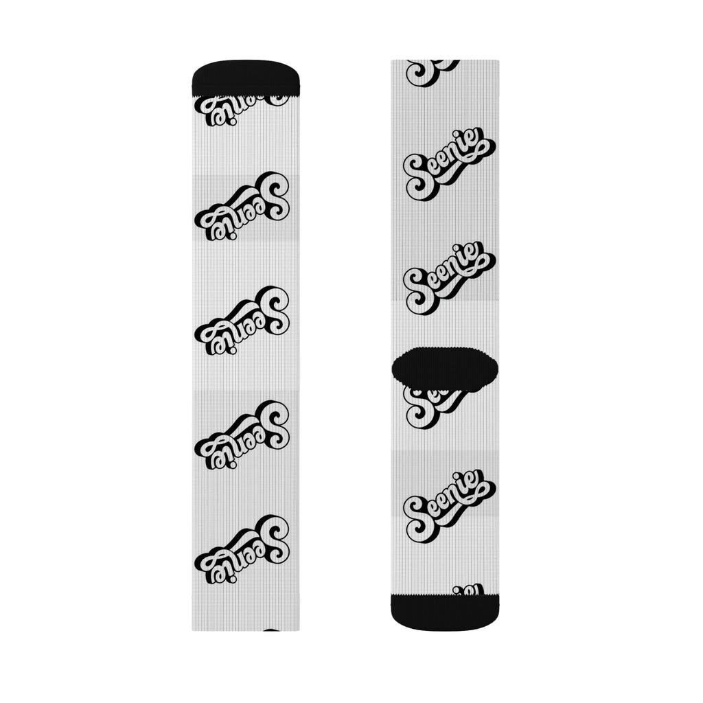 Seenie Black and White Pattern Crew Socks